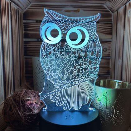 Obrázok z Lampa s 3D ilúziou  -  sova
