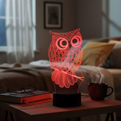 Obrázok z Lampa s 3D ilúziou  -  sova