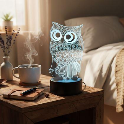 Obrázok z Lampa s 3D ilúziou  -  sova