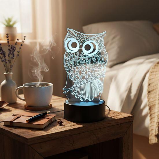 Obrázok z Lampa s 3D ilúziou  -  sova