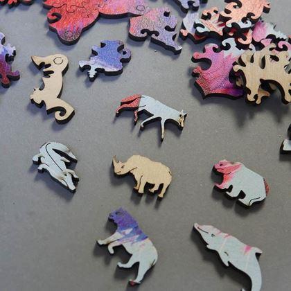 Obrázok z Drevené zvieracia puzzle - vlk