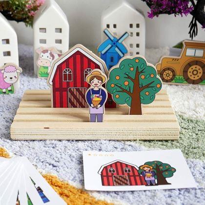 Obrázok z Drevená priestorová skladačka  -  farma