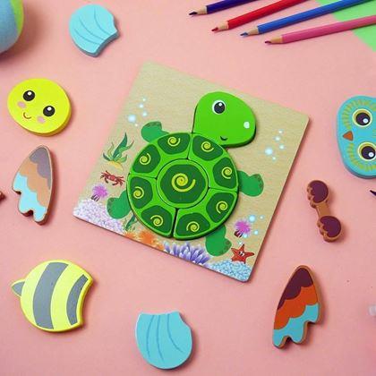 Obrázok z Drevené puzzle pre najmenších  -  korytnačka