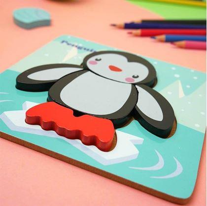 Obrázok z Drevené puzzle pre najmenších  -  tučniak