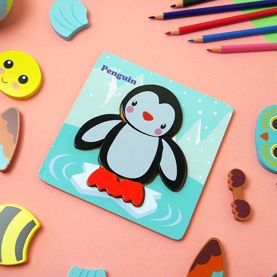 Obrázok z Drevené puzzle pre najmenších  -  tučniak