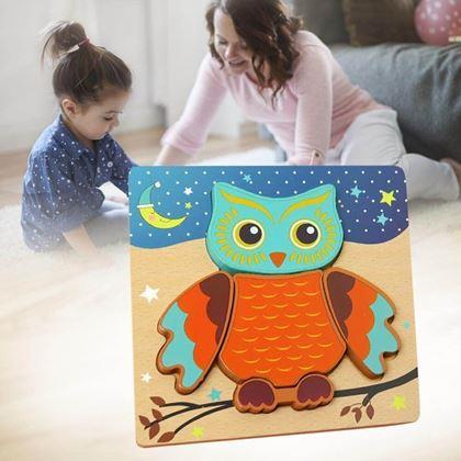 Obrázok z Drevené puzzle pre najmenších  -  sova