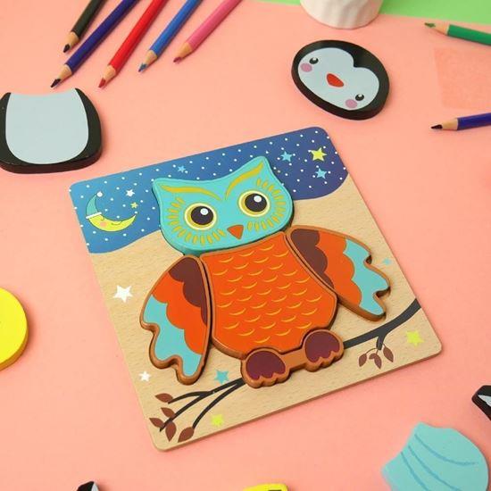 Obrázok z Drevené puzzle pre najmenších  -  sova