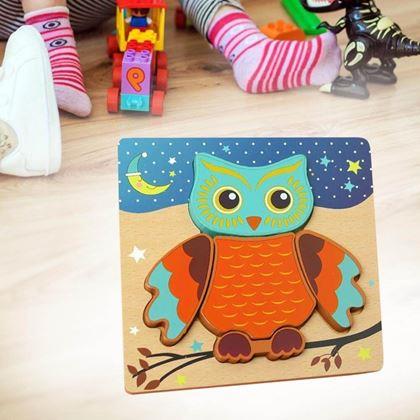 Obrázok z Drevené puzzle pre najmenších  -  sova