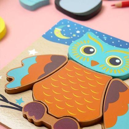 Obrázok z Drevené puzzle pre najmenších  -  sova