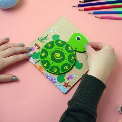 Obrázok z Drevené puzzle pre najmenších  -  korytnačka