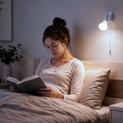 Obrázok Nástenná LED lampička k posteli so šnúrkovým vypínačom