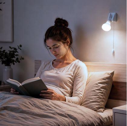 Obrázok z Nástenná LED lampička k posteli so šnúrkovým vypínačom