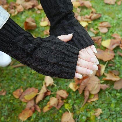 Obrázok z Pletené návleky na ruky  -  čierne