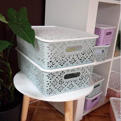 Obrázok z Úložný box s vekom veľký  -  modrý