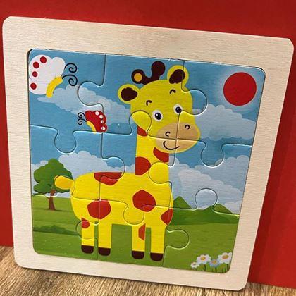 Obrázok z Drevené puzzle pre deti - žirafa