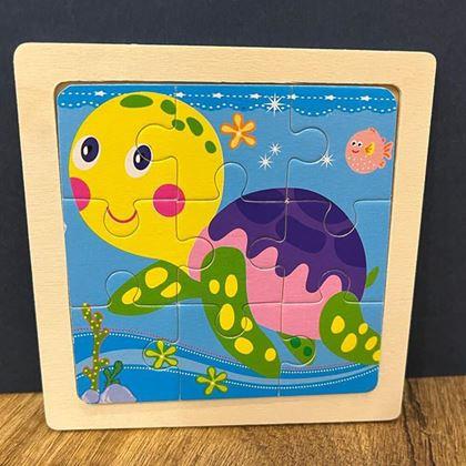 Obrázok z Drevené puzzle pre deti - korytnačka