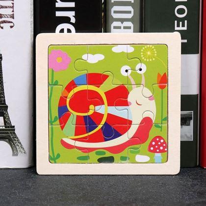 Obrázok z Drevené puzzle pre deti - slimák