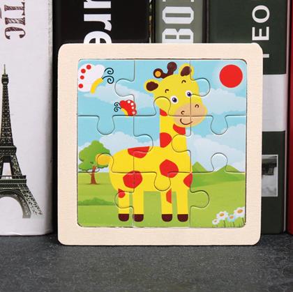 Obrázok z Drevené puzzle pre deti - žirafa