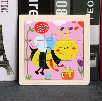 Obrázok z Drevené puzzle pre deti - včielka