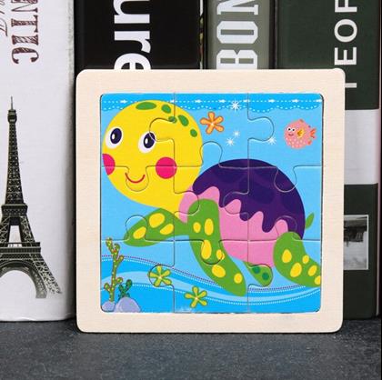 Obrázok z Drevené puzzle pre deti - korytnačka