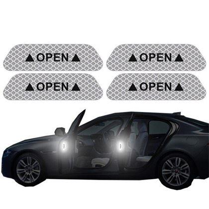 Obrázok z Reflexné samolepky na auto 4 ks  -  biele