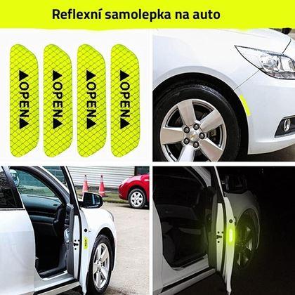 Obrázok z Reflexné samolepky na auto 4 ks  -  žlté