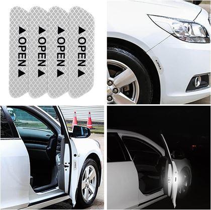 Obrázok z Reflexné samolepky na auto 4 ks  -  biele