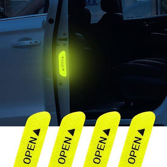 Obrázok z Reflexné samolepky na auto 4 ks  -  žlté