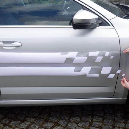 Obrázok z Samolepka na auto  -  pruhy prerušované biele