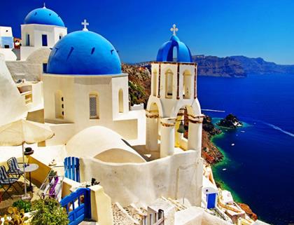 Obrázok z Diamantové maľovanie s rámom  -  Santorini