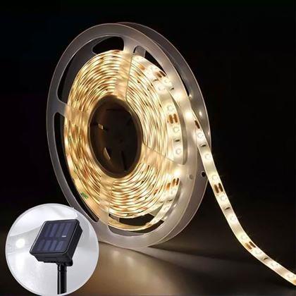 Obrázok z Solárna LED páska 5 m  -  teplá biela