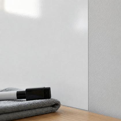 Obrázok z Biela popisovacia a nalepovacia tabuľa/fólia s handričkou a fixkou, 200x45 cm
