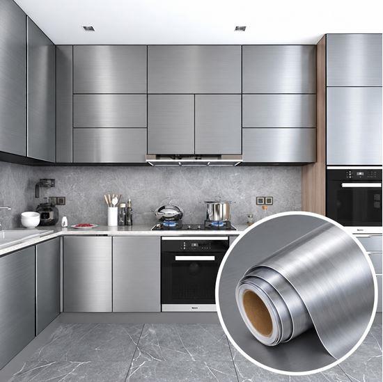 Obrázok z Samolepiaca metalická tapeta, 60 cm x 2 m - Strieborná